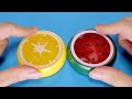 [囁き声-ASMR] 果物容器に入ったスライムの音 🍋🍉 Slime Sounds #1