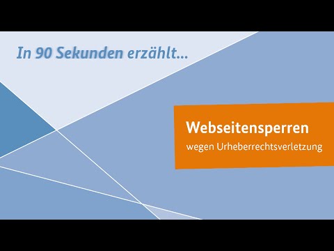 Websitensperren wegen Urheberrechtsverletzung