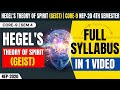 Hegel’s Theory of Spirit (Geist) Explained | NEP 2020 l Core 9ll 4th semesterllBerhampur University