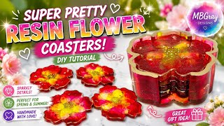 Super Pretty Resin Flower Coasters 🌸✨ Perfect for Spring & Summer