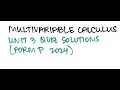 Multivariable calculus integration quizzes form p