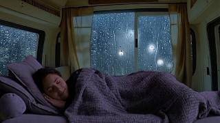 🌧️ Rain &amp; Thunder Outside Van Window | Deep Sleep Without Disturbance All Night Long 🌙