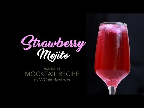 how-to-make-strawberry-mojito-|-home-made-mocktail-recipe-|-quick-party-drink-|-wow-recipes