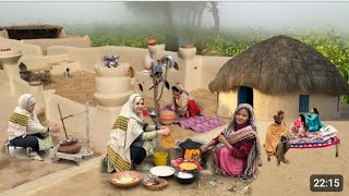 Ancient Village Life Pakistan | Village Women Morning Routine in Fog | Village Traditional Food