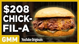 $208 ChickFilA Sandwich Taste Test | FANCY FAST FOOD