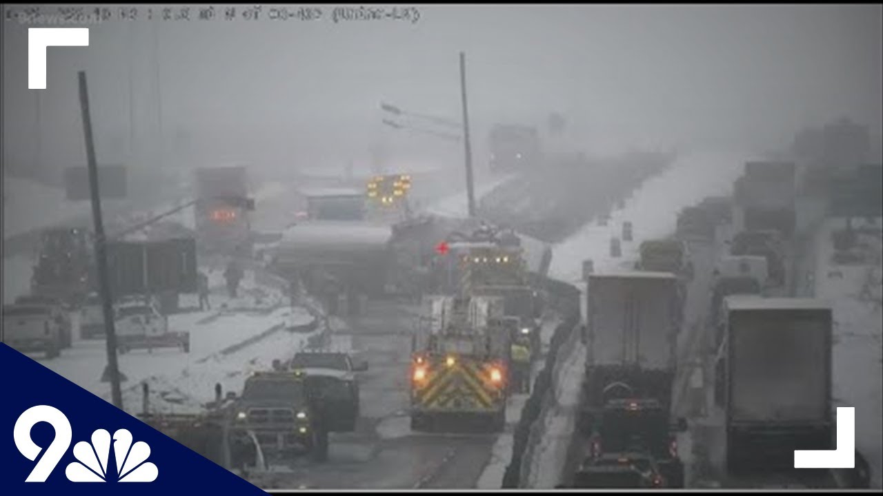 Snowy roads cause multiple crashes, closures in Colorado - YouTube