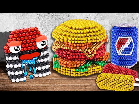 Magnet Alphabet Lore FAST FOOD: A and Prison Food: Hamberger-Hotdog-Pepsi - Stop Motion & ASMR Video