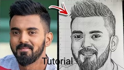 How to Draw Cricketer KL Rahul | KLRAHUL Drawing | Grid Mathod Outline Tutorial 