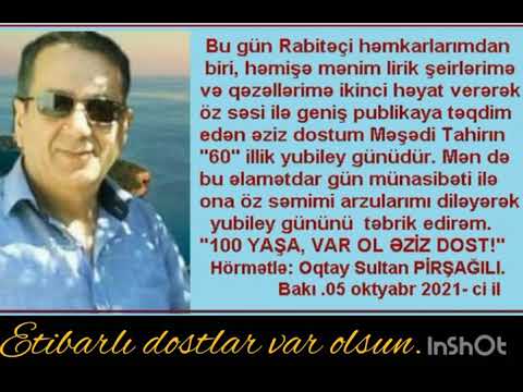 Oqtay Sultan Pirşağılı-yubiley təbriki 60 yaşın mübarək!