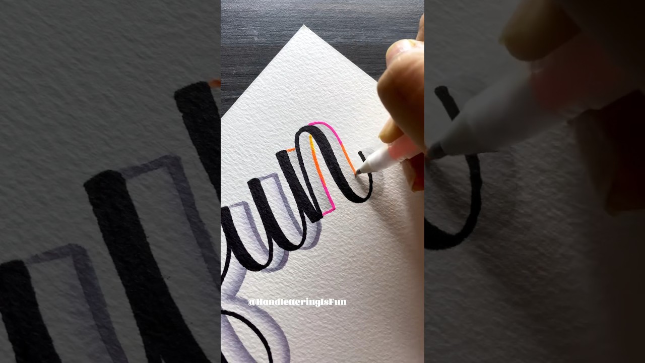 Three easy ways to add shadows to your letters! #shorts