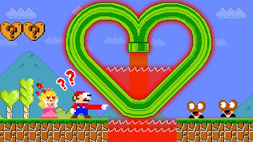 MARIO TOUCHES: Super Mario Bros. but Everything Mario Touches Turns into HEARTS | POWER-UP MARIO