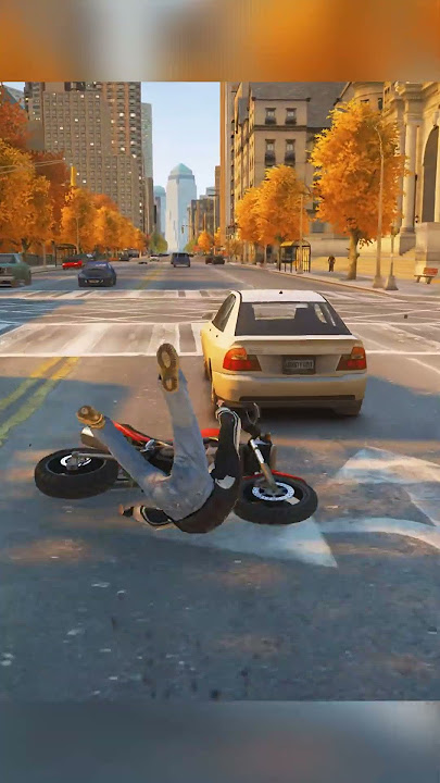Bike crashes into Niko #gta #gtaiv #gta