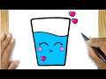 COMO DESENHAR UM COPO DE SUCO FOFO KAWAII FÁCIL passo a passo