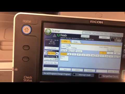 Registering a Scan to Email destination on a Ricoh MPC401