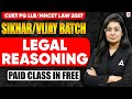 CUET PG LLB And MH CET LAW 2027 | Legal Reasoning 1st Class Free | VIJAY And SHIKHAR BATCH