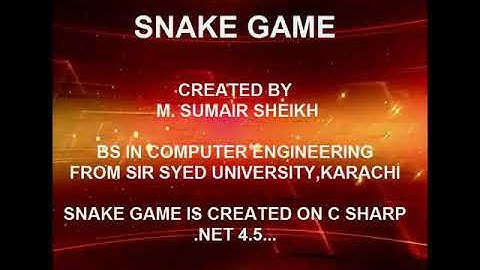 Snake Game Created in C#