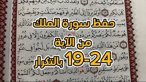 حفظ سورة الملك من الآية 19-24