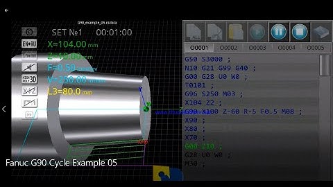Fanuc G90 Cycle Example 05 | CNC PROGRAMME | CNC SIMULATION | Fanuc |