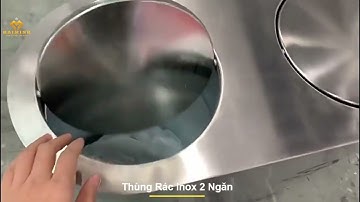 thùng rác inox 2 ngăn nhập khẩu