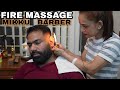 ASMR HEAD MASSAGE | CRACKINGS | 🔥 FIRE HAIR REMOVAL BY MIKKU BARBER