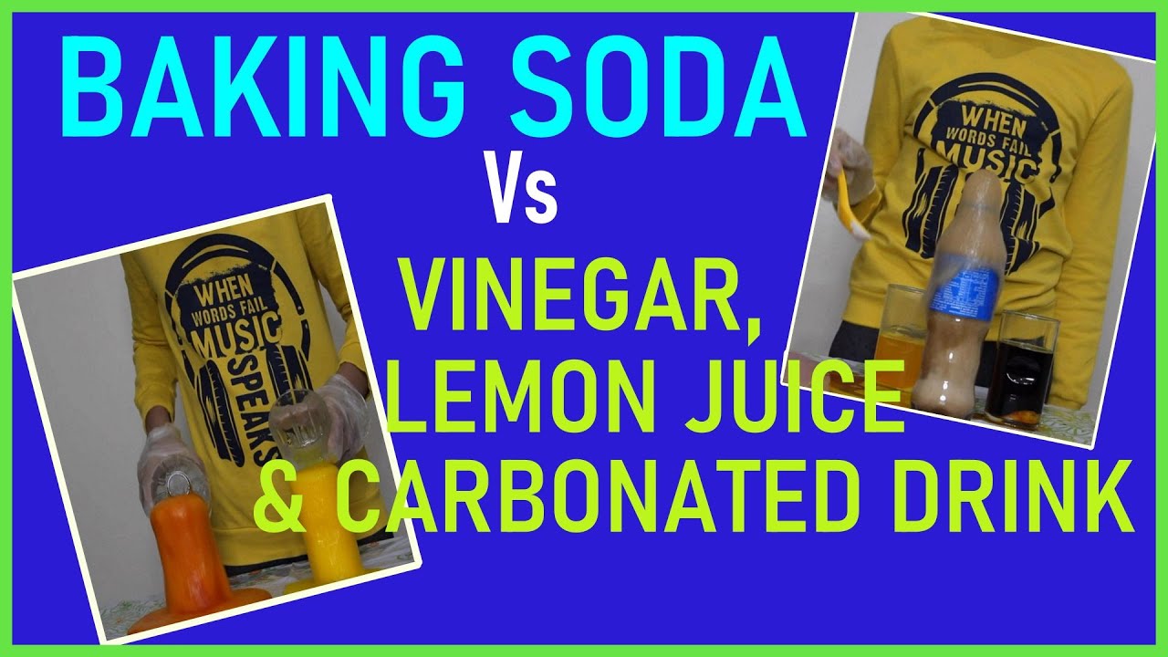 CHEMISTRY EXPERIMENT BAKING SODA Vs VINEGAR, LEMON JUICE AND