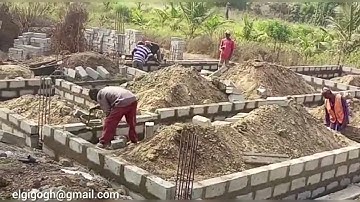 Building In Ghana : Foundation Block Work Completed And Foundation Filling At The Beach Property