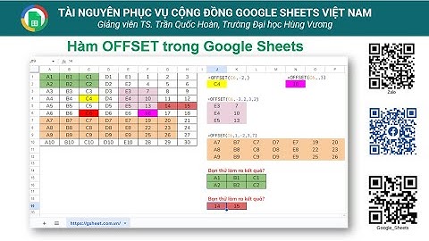 Hàm OFFSET trong Google Sheets
