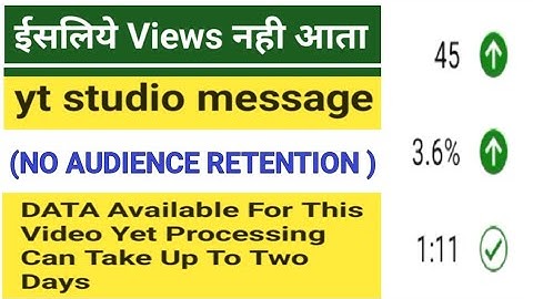 no audience retention data available for this video yet processing can take up to two days 