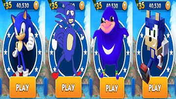Sonic Dash vs Hedgehog Run 3D vs Ugandan Sonic MEME vs Go Sanic Goo - All Characters Unlocked