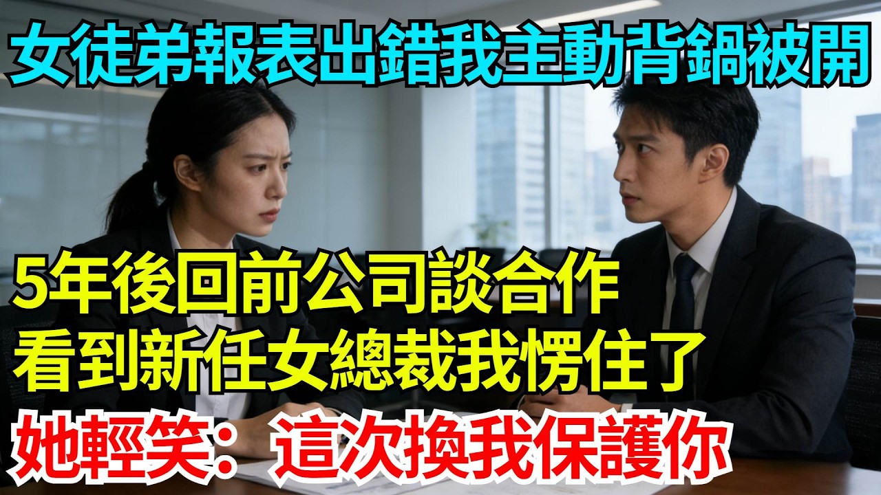 女徒弟報表出錯我主動背鍋被開除，5年後回前公司談合作，看到新任女總裁我愣住了，她輕笑：這次換我保護你【奇人社會誌】#完結爽文#職場故事#情感故事#總裁小說#女总裁系列#先婚后爱