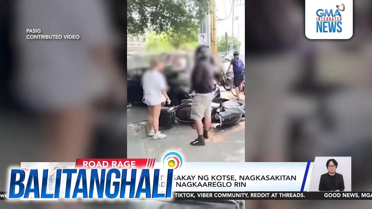 Motorcycle rider at 2 sakay ng kotse, nagkasakitan dahil sa away-kalsada... | Balitanghali
