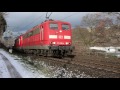 Bei leichtem Schneefall an der Rheinstrecke in Koblenz und Andernach