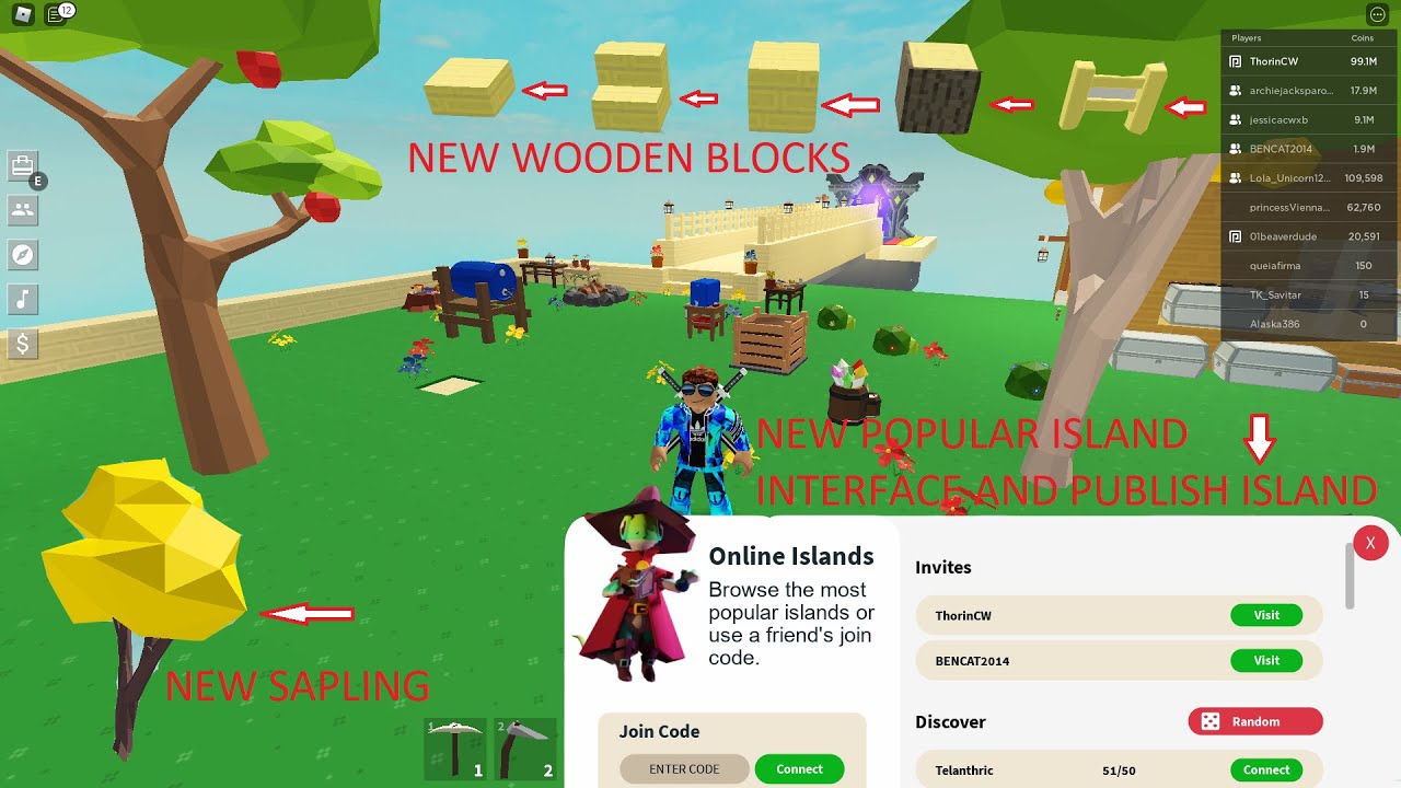 Islands Popular List New Hickory Block New Hickory Sapling New 