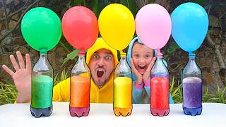 Nastya and Dany play with Rainbow Balloons