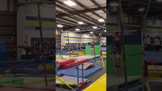 Level 10 bar routine.  First in person meet.
