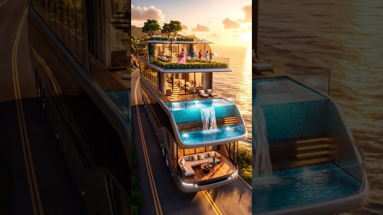 Sunset Dream Villa on Wheels 🌅  The Floating House Bus