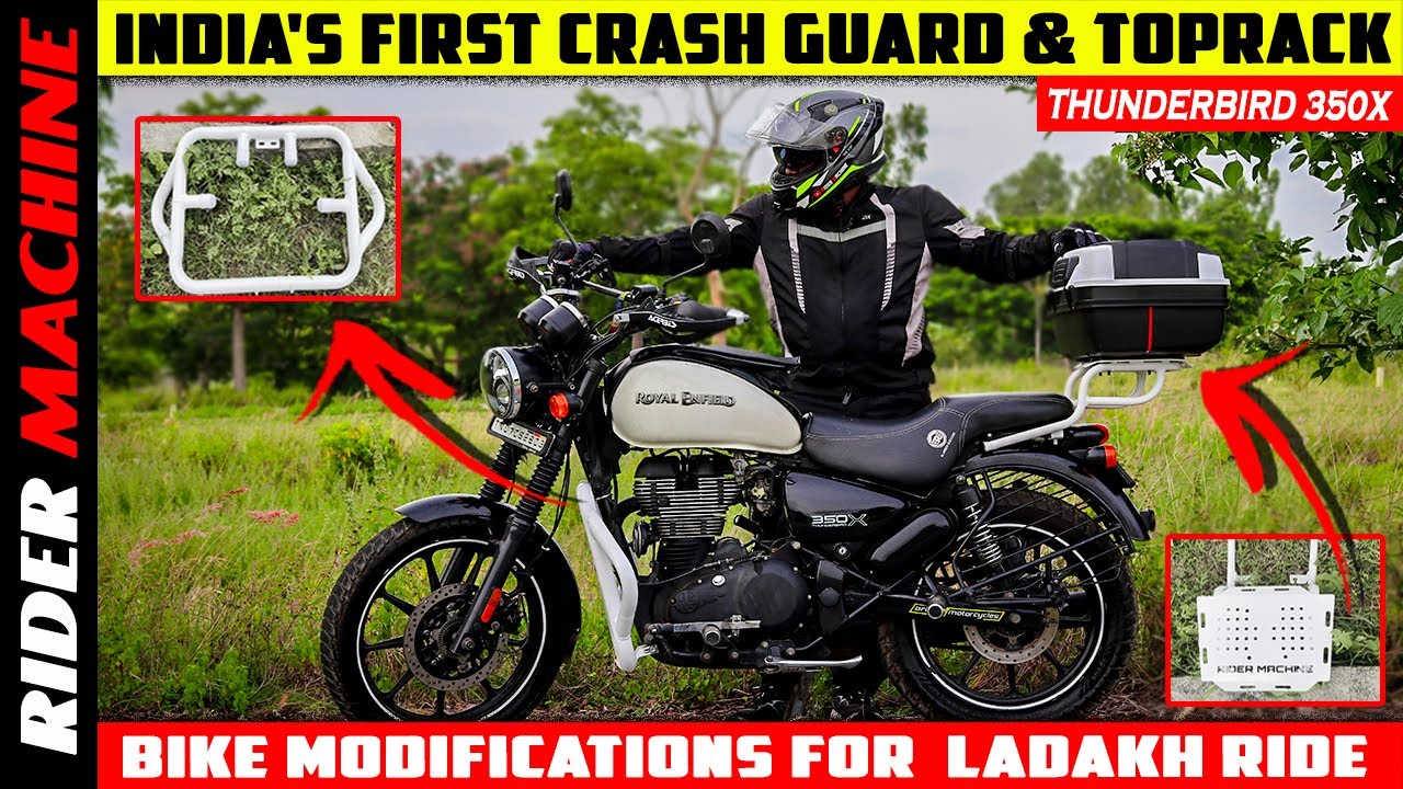 India's First Crash Guard & Top Rack for Royal Enfield Thunderbird 350x | Rider Machine