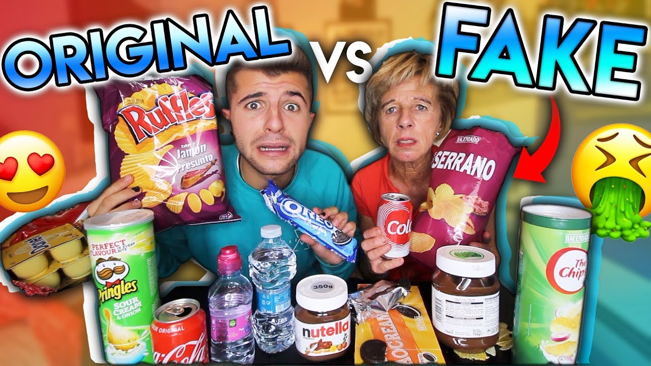 COMIDA ORIGINAL VS FAKE ������- ¡RETO A CIEGAS! | @ibngarcia - YouTube