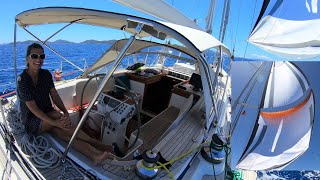 ep67  Sailing Tortola – Sailing BVI  Parasailor Spinnaker  HallbergRassy 54 Cloudy Bay –Mar 2019