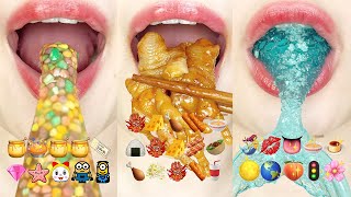 asmr 10 MINUTES EMOJI FOOD CHALLENGE (RELAXING & SLEEP) 이모지 먹방 모음집 eating sounds