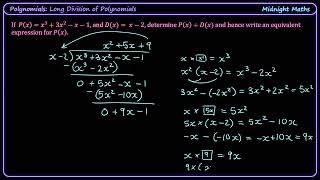 Step-by-Step Long Division of Polynomials | VCE Maths Methods Worked Example