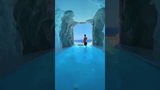 Imagine staying in a place in a cave pool suite in Mykonos! #mykonos