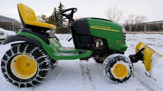 Plowing Snow with a Lawn Tractor by Pros DIY 81,240 views 3 years ago 3 minutes, 38 seconds