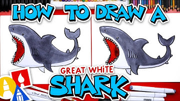 How To Draw A Great White Shark Cartoon