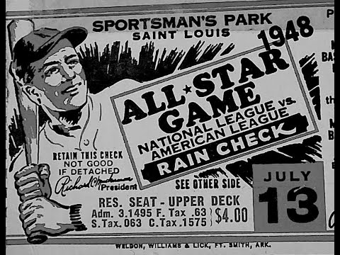 1948 MLB ALL STAR GAME film 7/13/48 Sportsman's Park St. Louis 🎥 B&W