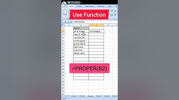 Excel PROPER Function | Name ko Proper Case me Convert Kare 🔥 #excel #shorts