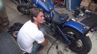 #159 1952 panhead rust bucket tuning kick start linkert carb repair FL harley bobber tatro machine