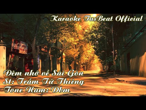 Karaoke Đêm Nhớ Về Sài Gòn Tone Nam | TAS BEAT