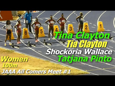 Tina Clayton | Tia Clayton | Shockoria Wallace | Tatjana Pinto | Women 100m | All Comers Meet #1