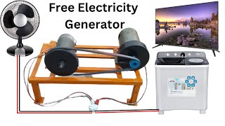 Free Electricity Generator 22v From Flywheel Motor And Alternator 100% Real Energy Generator